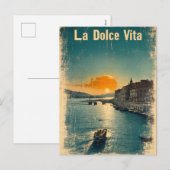 . La Dolce Vita - Inspired by 1960s Posters Feestdagenkaart (Voorkant / Achterkant)