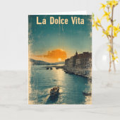 . La Dolce Vita - Inspired by 1960s Posters Kaart (Gele Bloem)