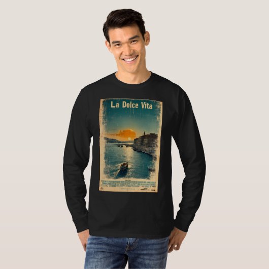 . La Dolce Vita - Inspired by 1960s Posters T-shirt (Voorkant volledig)