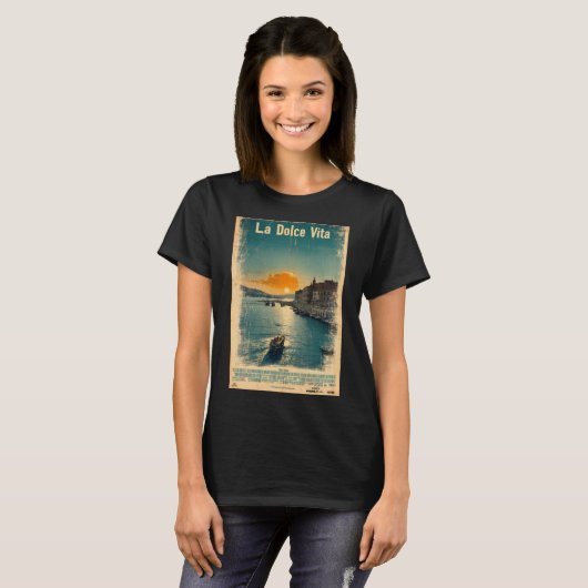 . La Dolce Vita - Inspired by 1960s Posters T-shirt (Voorkant volledig)