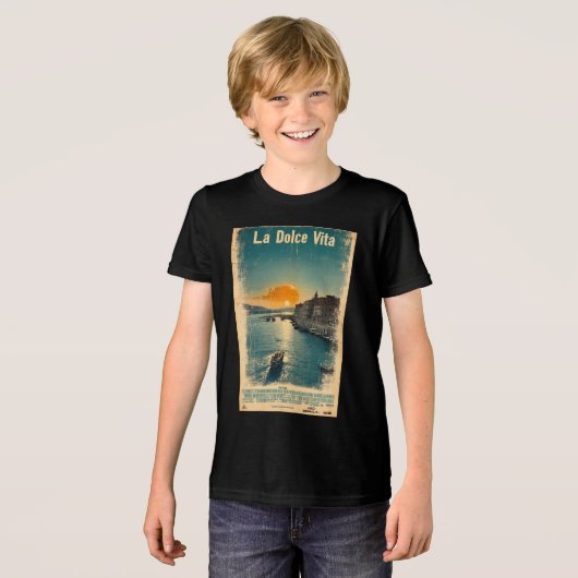 . La Dolce Vita - Inspired by 1960s Posters Tri-Blend Shirt (Voorkant volledig)