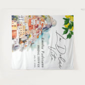 La Dolce Vita Italiaans Bruidsfeest Achtergronddec Wandkleed (Voorkant (horizontaal))