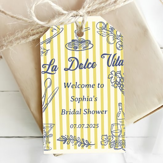 La Dolce Vita Italiaans Bruidsfeest Cadeaulabel