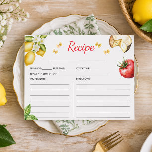 La Dolce Vita Italiaans Bruidsfeest Recept Informatiekaartje