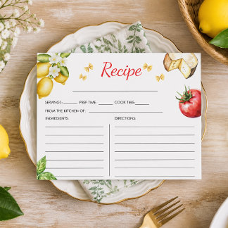La Dolce Vita Italiaans Bruidsfeest Recept Informatiekaartje