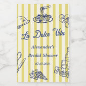 La Dolce Vita Italiaans Bruidsfeest  Wijn Etiket (Enkel label)