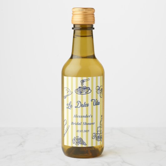 La Dolce Vita Italiaans Bruidsfeest  Wijn Etiket (Voorkant)