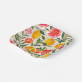 La Dolce Vita Italiaans Citroen & Bloemen Vrijgeze Papieren Bordje (Gebogen)