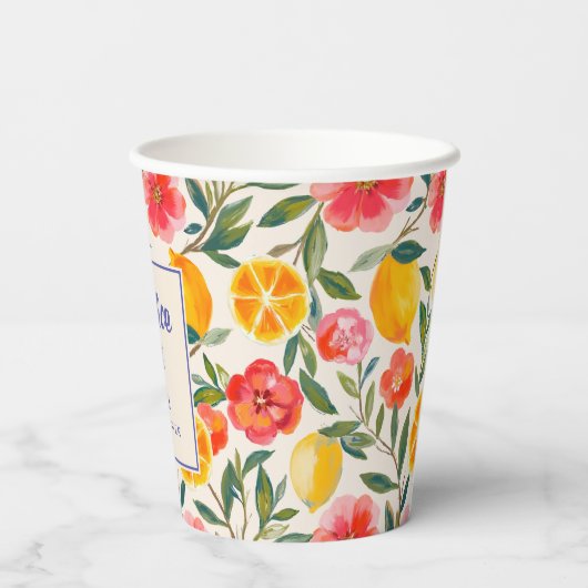 La Dolce Vita Italiaans citroen bruidsdiner Papieren Bekers (Achterkant)