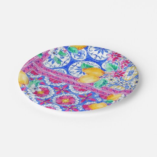 La Dolce Vita Italiaans Citroen bruiloft Papier Bo Papieren Bordje (Gekanteld)