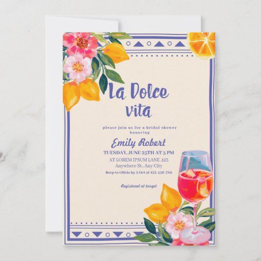 La Dolce Vita Italiaans citroen Vrijgezellenfeest Kaart (Voorkant)