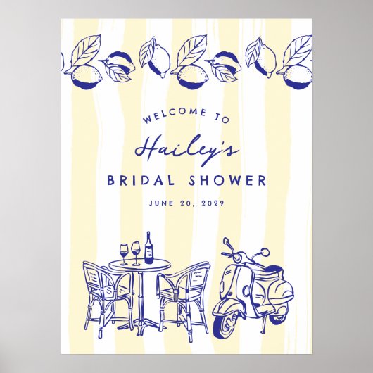 La Dolce Vita Italiaans citroen Vrijgezellenfeest  Poster (Voorkant)