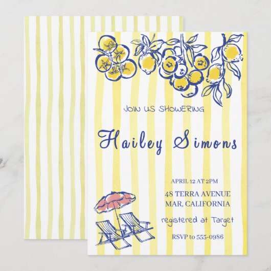 La Dolce Vita Italiaans Citroengeel Kaart (Voorkant / Achterkant)