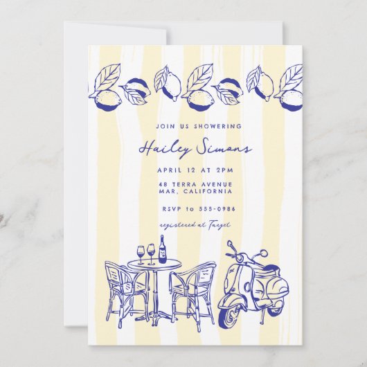 La Dolce Vita Italiaans Citroengeel Vrijgezellenfe Kaart (Voorkant)