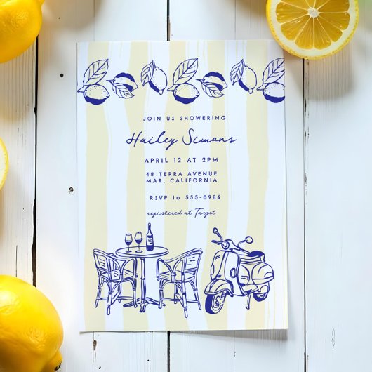 La Dolce Vita Italiaans Citroengeel Vrijgezellenfe Kaart