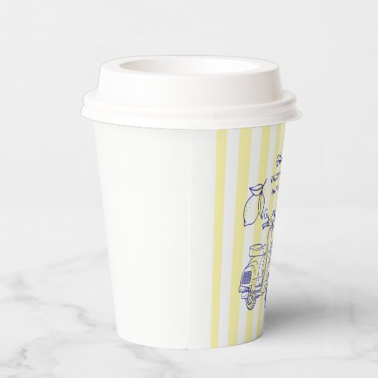 La Dolce Vita Italiaans Citroengeel Vrijgezellenfe Papieren Bekers (Rechts)