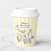 La Dolce Vita Italiaans Citroengeel Vrijgezellenfe Papieren Bekers (Voorkant)