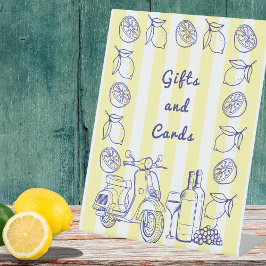 La Dolce Vita Italiaans Citroengeel Vrijgezellenfe Reclamebord Met Voetstuk