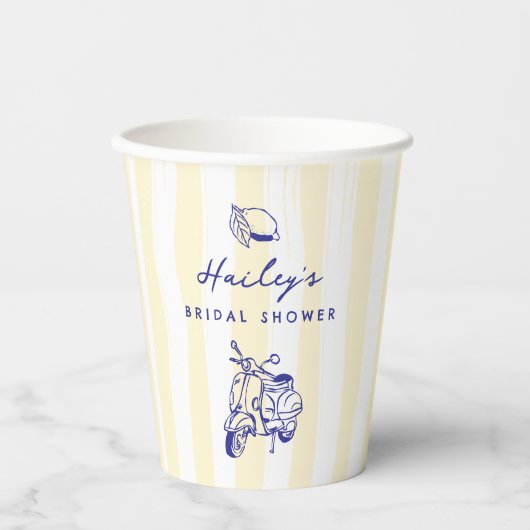 La Dolce Vita Italiaans citroengele bruidsdouche Papieren Bekers (Voorkant)