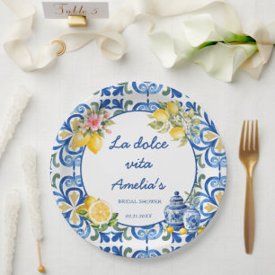 La Dolce Vita Italiaans diner citroen bruidsdiner Papieren Bordje