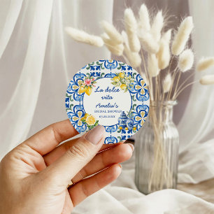 La Dolce Vita Italiaans diner citroen bruidsdiner Ronde Sticker