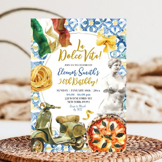 La Dolce Vita Italiaans Diner Thema Volwassen Verj Kaart