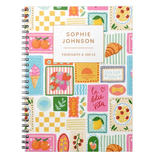 La Dolce Vita Italiaans Frans Gepersonaliseerd Kle Notitieboek (Voorkant)