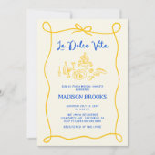 La Dolce Vita Italiaans handgetekend Vrijgezellenf Kaart (Voorkant)