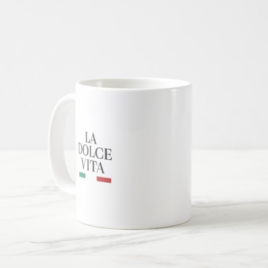 La Dolce Vita Italiaans koffie mok (Voorkant links)