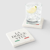 La Dolce Vita Italiaans stenen Onderzetter (Zijkant)