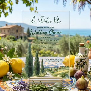 La Dolce Vita Italiaans Uitzicht Trouw Bruiloft Acryl Uitnodigingen