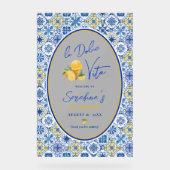 La Dolce Vita Italiaans verjaardagsfeest Welkom Acryl Bord (Voorkant)