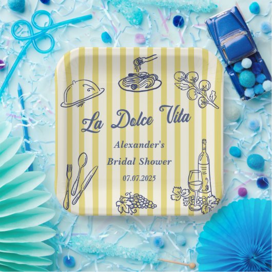 La Dolce Vita Italiaans Vrijgezellenfeest Papieren Bordje (Feest)