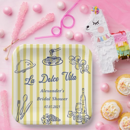 La Dolce Vita Italiaans Vrijgezellenfeest Papieren Bordje (Feest)