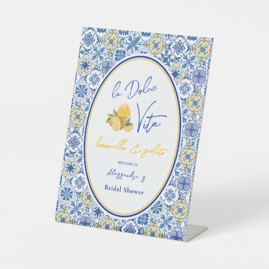 La Dolce Vita Italiaans Vrijgezellenfeest Reclamebord Met Voetstuk (Voorkant)