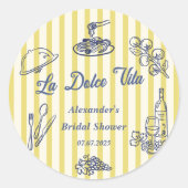 La Dolce Vita Italiaans Vrijgezellenfeest Ronde Sticker (Voorkant)