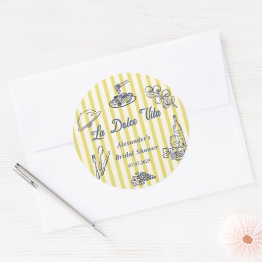 La Dolce Vita Italiaans Vrijgezellenfeest Ronde Sticker (Envelop)