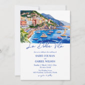 La Dolce Vita Italiaanse Amalfi kust bruiloft Kaart (Voorkant)