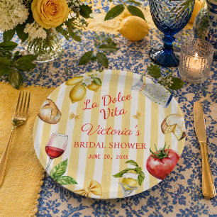 La Dolce Vita Italiaanse Bruidsbruiloft Papieren Bordje