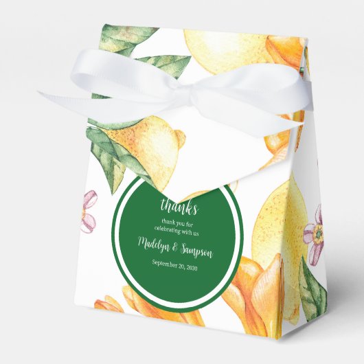 La Dolce Vita Italiaanse citroen bruiloft gunstbox Bedankdoosjes (Voorkant Zijde)