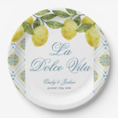 La Dolce Vita Italiaanse citroen bruiloft Papieren Bordje (Voorkant)