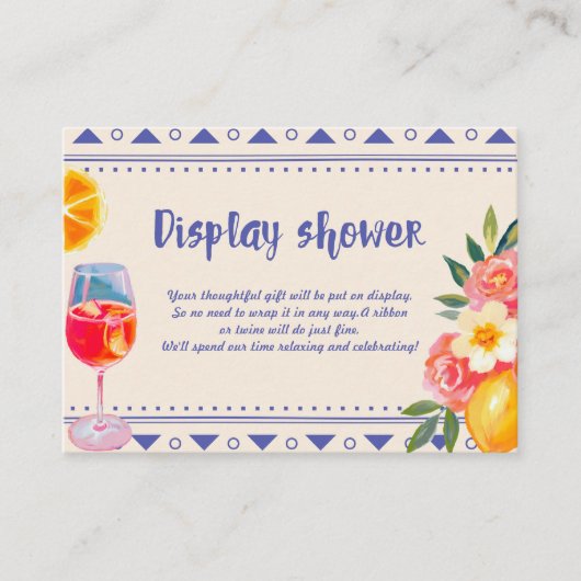 La Dolce Vita Italiaanse citroen display douche Informatiekaartje (Voorkant)