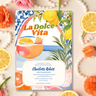 La dolce vita Italiaanse citroen zomer Bruidsfeest Kaart