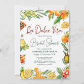 La Dolce Vita Italiaanse Cocktail QR Code Bruid Kaart (Voorkant)