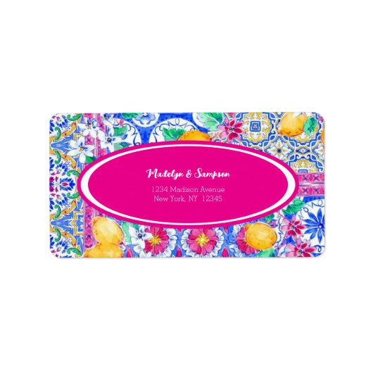 La Dolce Vita Italiaanse Lemon bruiloft Uitnodigin Etiket (Voorkant)