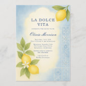 La Dolce Vita Italiaanse QR Code Bruidsfeest Kaart (Voorkant)