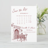 La dolce vita Italiaanse schets  Save The Date (Staand voorkant)