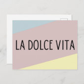 La dolce vita Italiaanse taal belettering Briefkaart (Voorkant / Achterkant)