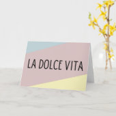 La dolce vita Italiaanse taal belettering Kaart (Gele Bloem)