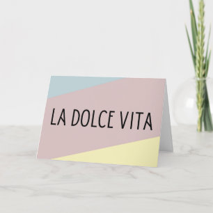 La dolce vita Italiaanse taal belettering Kaart
